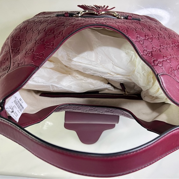GUCCI Soft Guccissima Medium Emily Hobo Classic Ruby - Picture 6 of 14